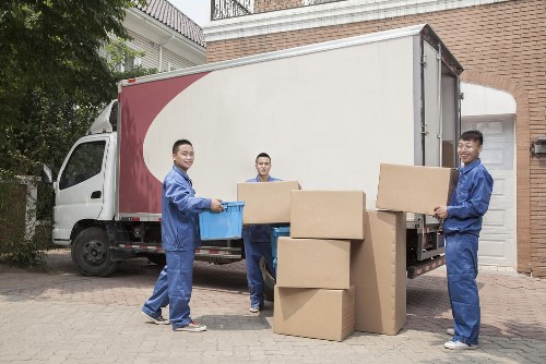 Packing boxes and household items in a Parsons Green flat