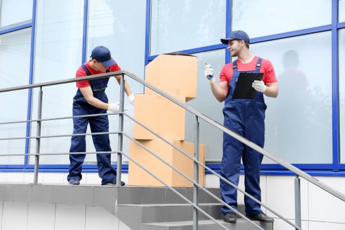 Mover protecting property while carrying items indoors