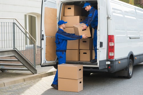 Office removals team planning a business move in Parsons Green
