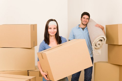 Professional movers packing household items in Parsonsgreen