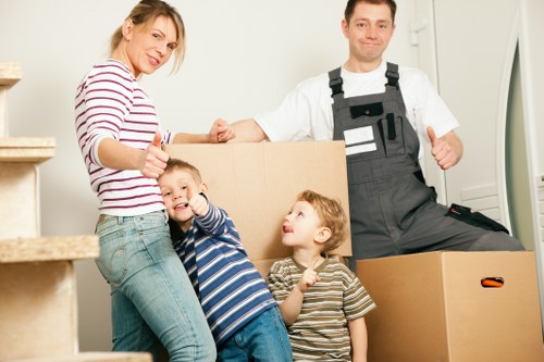 Removal van being loaded for a local Parsons Green relocation
